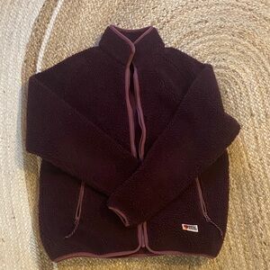 Fjallraven size small Plush Burgundy Sherpa Zip-Up Jacket
